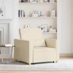 vidaXL Uittrekbaar slaapbank eenpersoons Crème 90 x 165 x 87, Huis en Inrichting, Fauteuils, Verzenden, Nieuw
