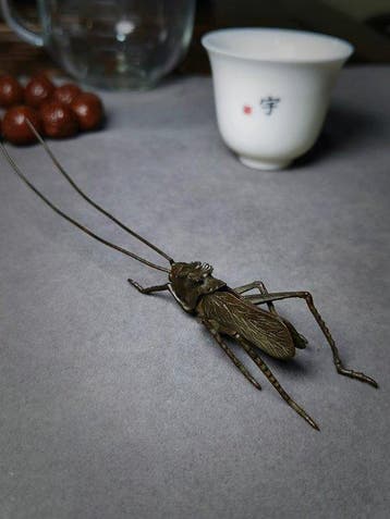 Decoratief ornament - cricket - Japan - puur koperen krekel