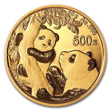 Gouden China Panda 30 gram 2021 (slechts 7.5% boven spot), Verzenden, Oost-Azië, Losse munt, Goud