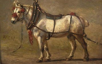 W.C Nakken (1835-1926) - Paard, Antiek en Kunst, Kunst | Schilderijen | Klassiek