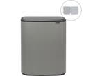 Brabantia Bo Touch Bin - Prullenbak - 2 x 30 liter - Mineral, Verzenden, Zo goed als nieuw