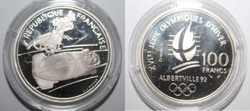 France Frankreich 100 Francs 1990 Typ Alberville 1992 Bob..., Verzenden