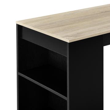 Bartafel met 3 planken 110x50x103 cm zwart en eikenkleurig, Huis en Inrichting, Verzenden, Nieuw