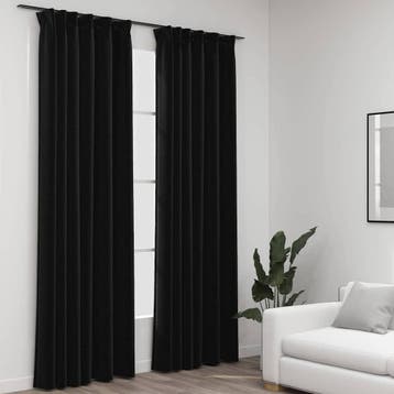 vidaXL Gordijnen linnen verduisterend haken 2 st 140x245 cm, Verzenden, Nieuw