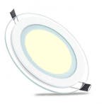 LED Downlight Slim - Inbouw Rond 12W - Warm Wit 3000K - Glas, Nieuw, Ophalen of Verzenden, Glas, Led