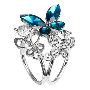 Fako Bijoux - Sjaalklem - Vlinders Met Kristal - 35x32mm -, Verzenden, Nieuw