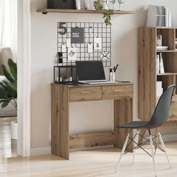 vidaXL Bureau 80x40x75 cm bewerkt hout artisanaal, Verzenden, Nieuw
