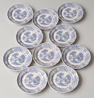 Villeroy & Boch, Mettlach - Bord (10) - Burgenland-Blauw -, Antiek en Kunst