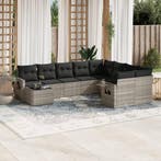 vidaXL 10-delige Loungeset met kussens poly rattan, Verzenden, Nieuw, Loungeset