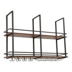 Wijnrek Hubro zwart en walnootkleurig 120x30x85 cm [en.casa], Huis en Inrichting, Verzenden, Nieuw