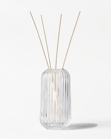 HEMA Vaas 8.4x10cm Bink glas ribbel transparant, Verzenden, Nieuw, Transparant