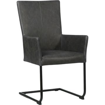 Leren eetkamerstoel Dry met armleuning - Vintage Grey, Huis en Inrichting, Nieuw, Leer, Ophalen of Verzenden, Modern