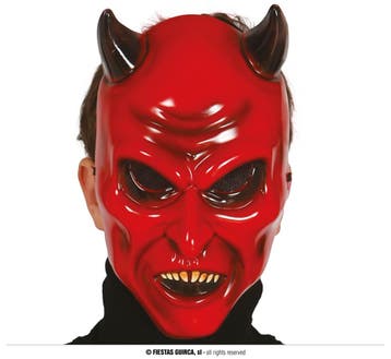 Masker Duivel plastic, Verzenden, Nieuw, Feestartikel