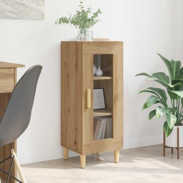 vidaXL Dressoir Artisan Eiken 34.5 x 32.5 x 90 cm Bewerkt, Verzenden, Nieuw, Overige houtsoorten, Minder dan 50 cm