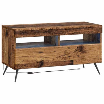 vidaXL LED tv-meubel Oud hout Bewerkt hout, Minder dan 50 cm, Verzenden, Nieuw, Minder dan 100 cm