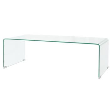vidaXL Salontafel 98x45x30 cm gehard glas transparant, Huis en Inrichting, Tafels | Salontafels, Minder dan 50 cm, 50 tot 100 cm