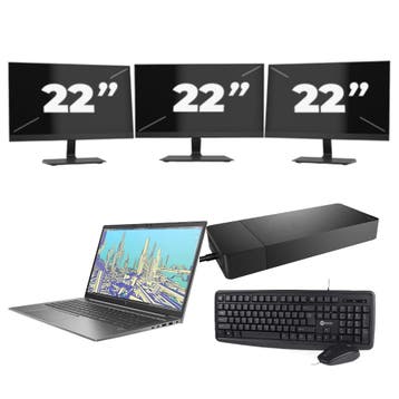 HP ZBook Firefly 15 G8 -   i7-11e  16GB  - 256GB  + 3x 22 in, Verzenden, Refurbished, 11e Generatie, HP