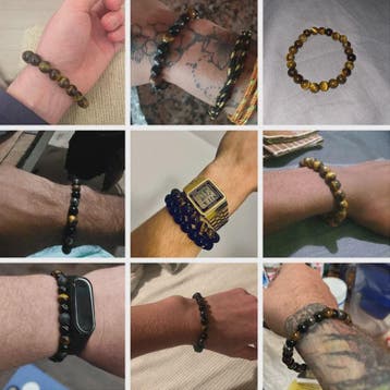 Handgemaakte Tijgeroog & Hematiet Kralen Armband - Energie &, Sieraden, Tassen en Uiterlijk, Edelstenen, Verzenden, Nieuw