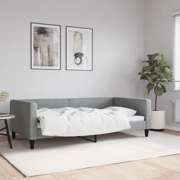 vidaXL Slaapbank 100x190 cm stof lichtgrijs, 100 cm, Eenpersoons, Verzenden, Nieuw
