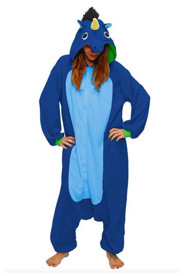 KIMU® Onesie Donkerblauwe Eenhoorn Pak L-XL Eenhoornpak Unic, Maat 52/54 (L), Carnaval, Nieuw, Ophalen of Verzenden