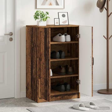 vidaXL Schoenenkast UTRECHT 59,5 x 39,5 x 87 cm Bewerkt hout, Verzenden, Nieuw