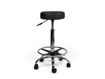 Tabouret Zwart - Hoge uitvoering met Voetsteun, In hoogte verstelbaar, Nieuw, Kunststof