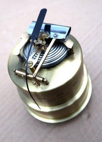 Aneroid barometer - Messing, Glas, Antiek en Kunst