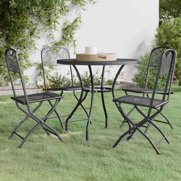 vidaXL 5-delige Tuinset metaalgaas antracietkleurig, Tuin en Terras, Verzenden, Nieuw, 4 zitplaatsen, Tuinset