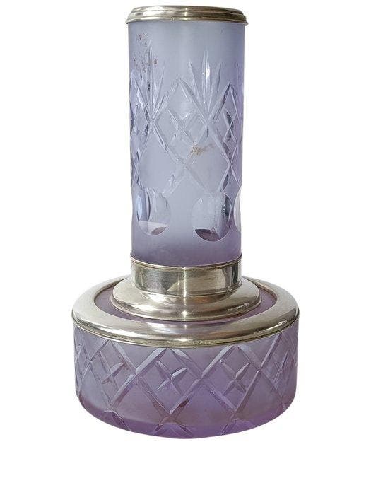 Vaas - Zilver 800. - Mat glas, Antiek en Kunst, Antiek | Goud en Zilver