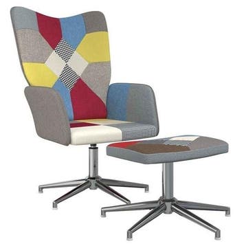 Relaxstoel Patchwork - Draaibaar | Retourdeal 41% Korting, Huis en Inrichting, Fauteuils, Minder dan 75 cm, Ophalen of Verzenden
