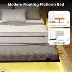 LIVSK Zwevend Platformbed met LEDverlichting - Modern Design, Huis en Inrichting, Verzenden, Nieuw