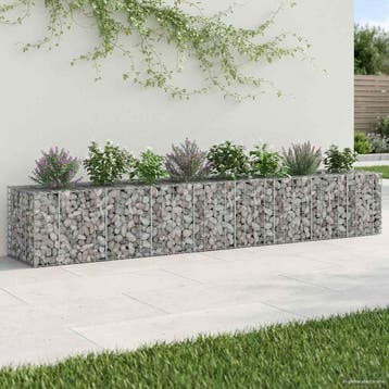 vidaXL Gabion Verhoogd Bed 2 st 340 x 60 x 55 cm, Verzenden, Nieuw, IJzer