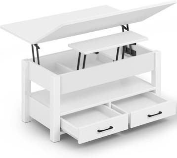 Salontafel met opbergruimte - Koffietafel - 100x50 cm - Wit, Huis en Inrichting, Tafels | Salontafels, Verzenden, Zo goed als nieuw