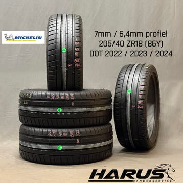 205/40/18 86Y Michelin zomerbanden 7/6,4mm profiel 4X, Auto-onderdelen, Banden en Velgen, 18 inch, Gebruikt, Band(en), Personenwagen