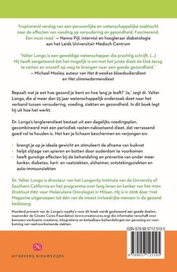 Het langlevendieet 9789057125195 Valter Longo, Verzenden, Zo goed als nieuw, Valter Longo
