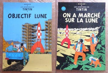 Hergé - Sérigraphie Tintinimaginatio - Objectif Lune + On a, Nieuw