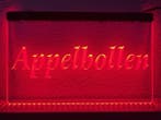 Appelbollen appel flappen neon bord lamp LED verlichting rec, Verzenden, Nieuw