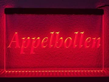 Appelbollen appel flappen neon bord lamp LED verlichting rec, Verzamelen, Merken en Reclamevoorwerpen, Verzenden, Nieuw