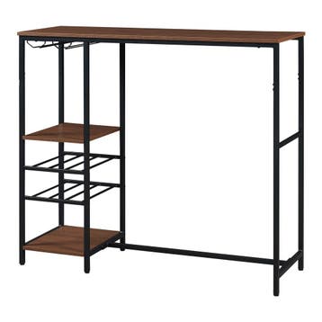 Bartafel Stjørdal 120x40x105 cm zwart en walnootkleurig [en., Huis en Inrichting, Tafels | Statafels, Verzenden, Nieuw