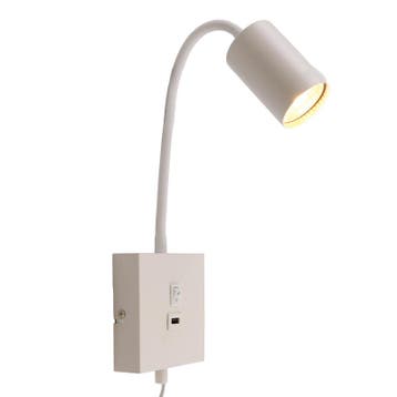 Moderne wandspot wit, Tibor, met schakelaar, Huis en Inrichting, Ophalen of Verzenden, Nieuw