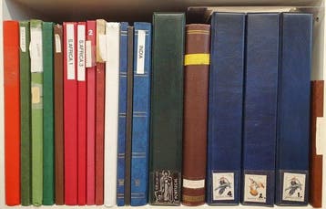 Wereld - Collectie in 19 albums & stockboeken en los, Gestempeld
