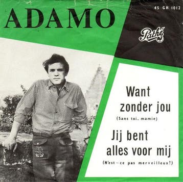 vinyl single 7 inch - Adamo - Want Zonder Jou, Cd's en Dvd's, Vinyl Singles, Verzenden, Zo goed als nieuw, 7 inch, Nederlandstalig