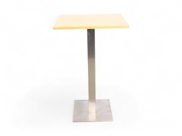 Sateliet bartafel, 70 x 60 cm, RVS onderstel, lindberg ei..., Overige plaatsen, Ophalen of Verzenden, Gebruikt, Tafel