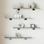 vidaXL Wandschappen 4 st 60x10x1,5 cm bewerkt hout grijs, Huis en Inrichting, Verzenden, Nieuw