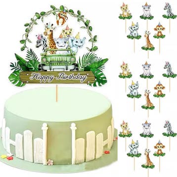 38-delige Jungle Safari Themafeest groen, Verzenden, Nieuw, Versiering, Verjaardag