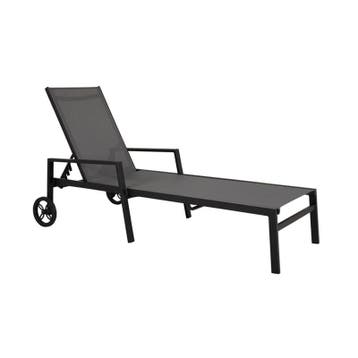 *WOONWINKEL* Brafab Leone Zonnebed Zwart Aluminium, Verzenden, Nieuw