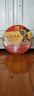Kodak - Kodak Products Enamel Sign with Mickey Mouse -