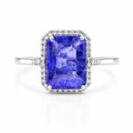 Zonder minimumprijs - Ring Platina - 3.79ct. tw. Tanzaniet -, Nieuw