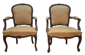 Fauteuil - Walnoot, Beuken - paar fauteuils