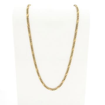 8 Karaat Figaro schakelketting, Ophalen of Verzenden, Gebruikt, Geel, Goud